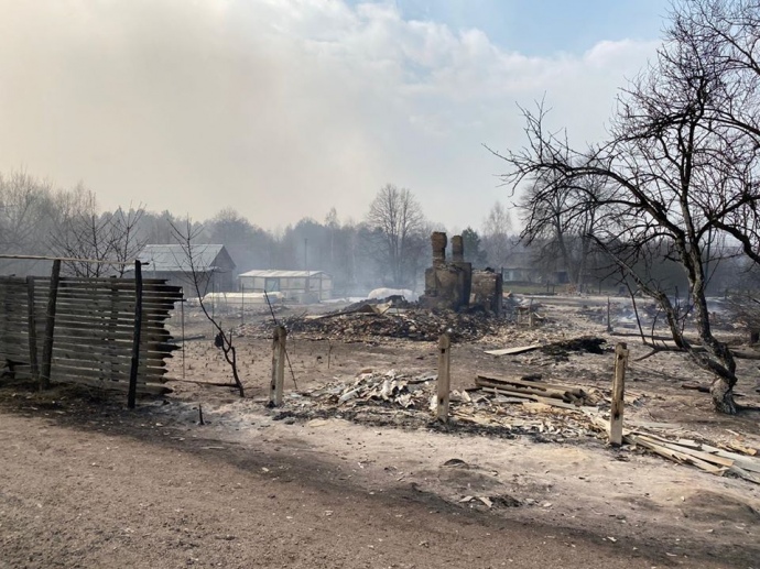 На півночі Житомирщини горять ліси, вогонь перекидається на будинки в селах