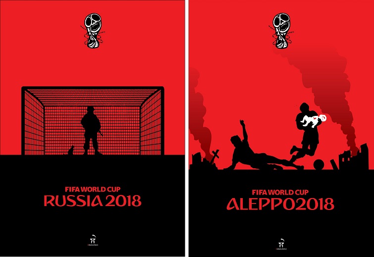 Київський художник створив жорсткі плакати до ЧС з футболу у Росії. Його забанив Фейсбук